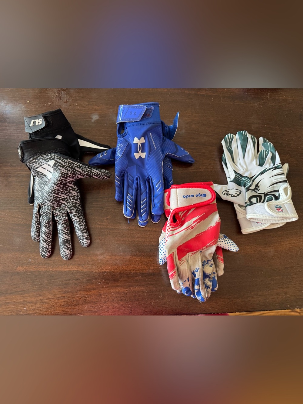🩷Under Armour Blue Men's Football Gloves - Performance Grip Bundle